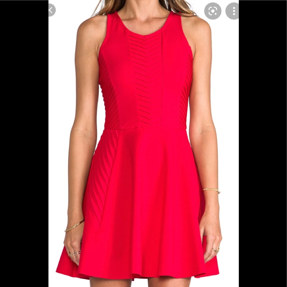 Parker Fay red fit flare dress. NWOT. Size xs.